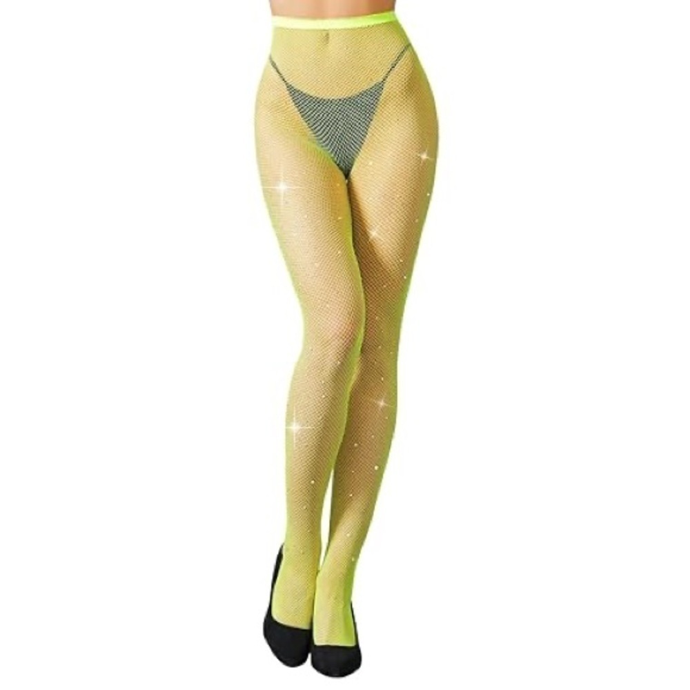 Iridescent Rhinestone Fishnet tights - Picture 2 of 2